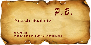 Petsch Beatrix névjegykártya